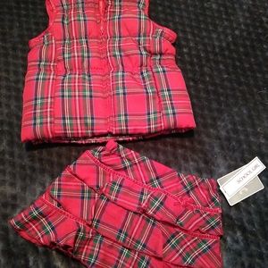Plaid "school girl" skirt & matching vest